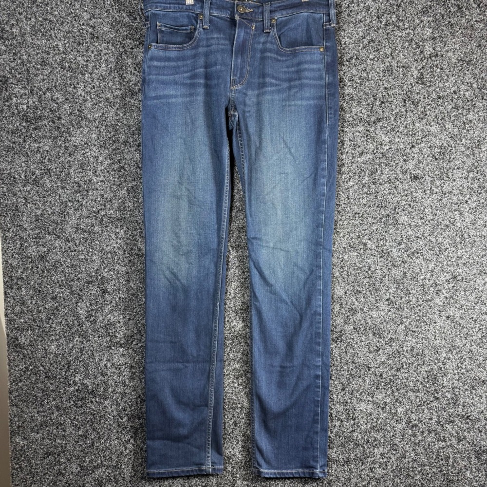 Paige Lennox Slim Fit Jeans Mens 31 Dark Indigo Blue Stretch Denim Pants